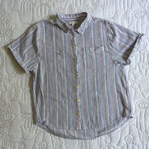 Madewell 100% cotton beachy striped button up shirt M